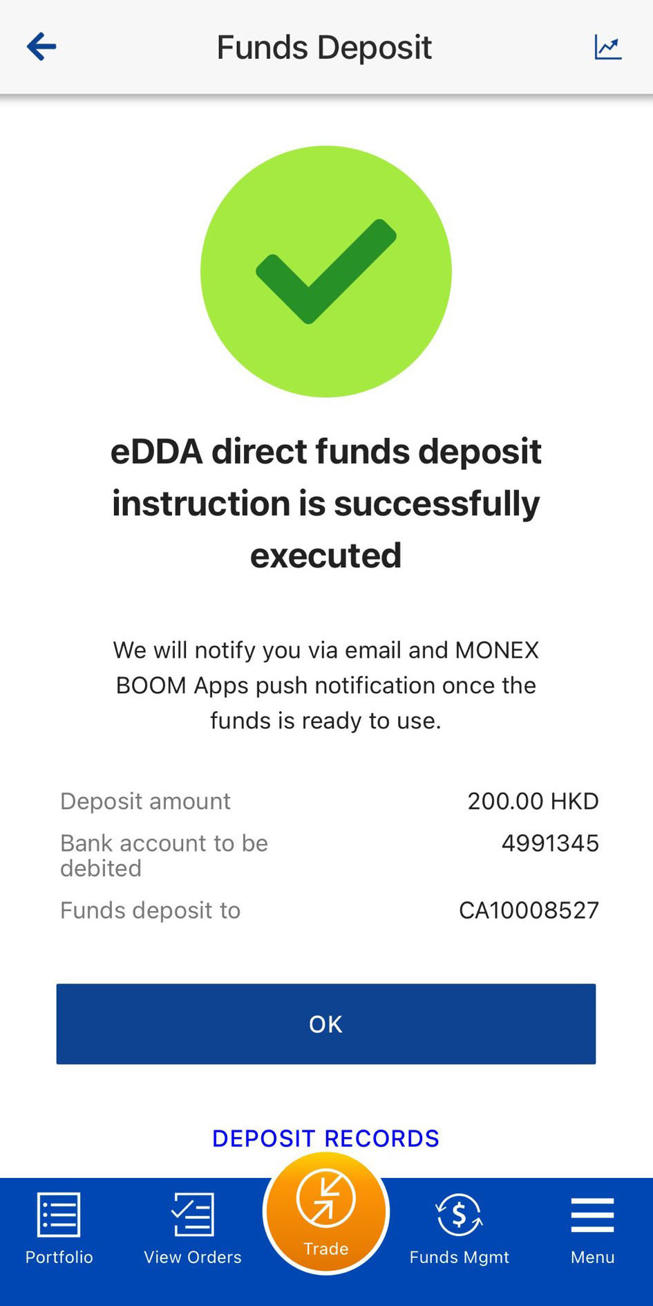 Funds Management eDDA
